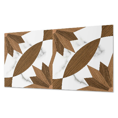 Vinyl wandbekleding Geometrisch patroon met hout