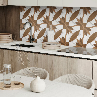 Vinyl wandbekleding Geometrisch patroon met hout