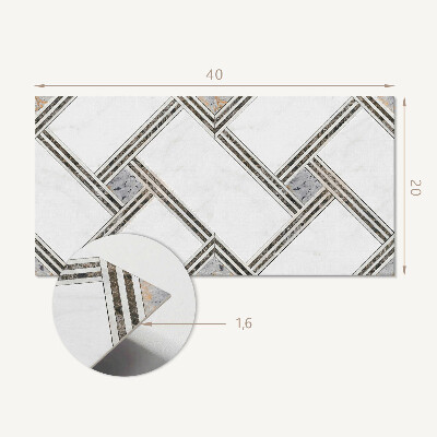 Vinyl wandbekleding Geometrisch patroon met lijnen