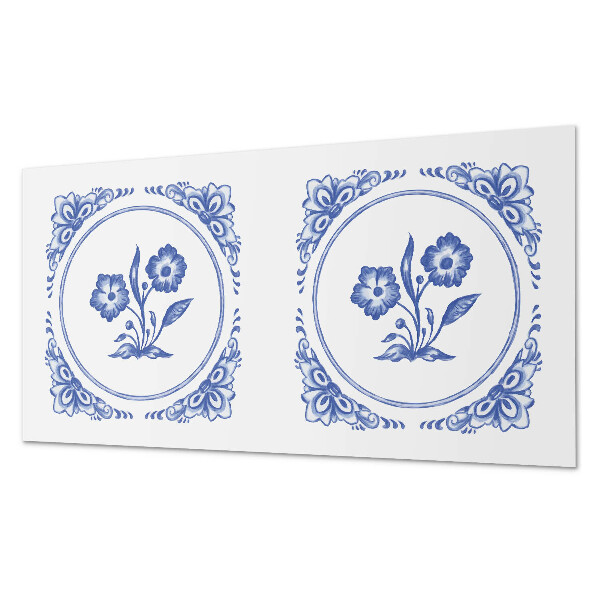 Vinyl wandbekleding Bloemenpatroon in een cirkel