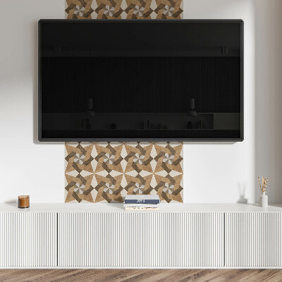 Vinyl wandpaneel Veelhoekig houtmozaïek