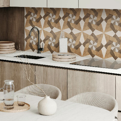 Vinyl wandpaneel Veelhoekig houtmozaïek