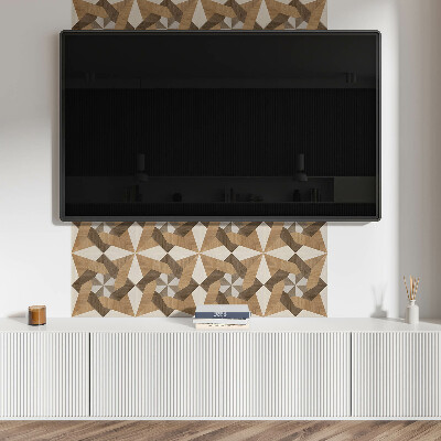 Vinyl wandpaneel Veelhoekig houtmozaïek