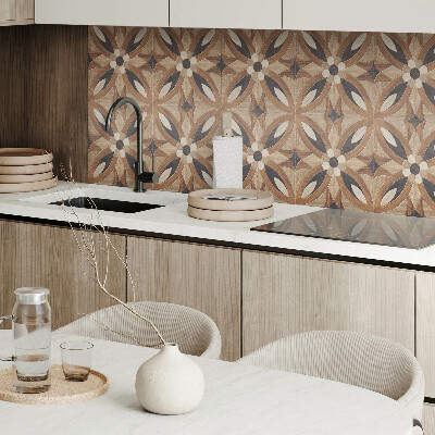 Pvc wandpaneel Bloemenpatroon van hout