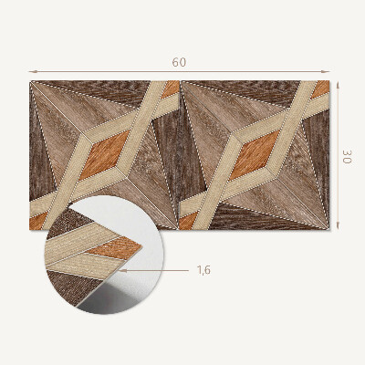 Vinyl wandbekleding Geometrisch houtpatroon