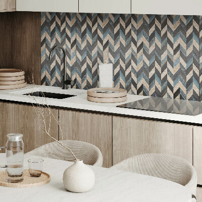 Pvc wandpaneel Zigzagpatroon met hout