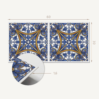 Vinyl wandpaneel Plantenpatroon met ornamenten