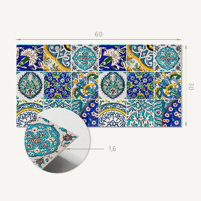 Vinyl wandpaneel Keramische patronen in mozaïek