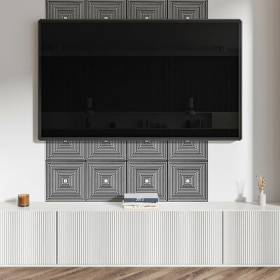 Vinyl wandbekleding Concentrische lijnen in vierkanten