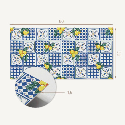 Pvc wandpaneel Citroenmotief op tegels