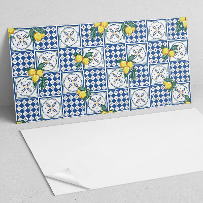 Pvc wandpaneel Citroenmotief op tegels