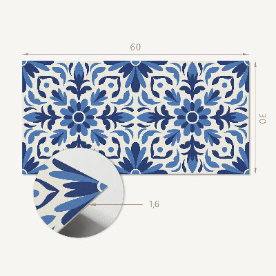 Vinyl wandpaneel Bloemenpatroon met bladeren