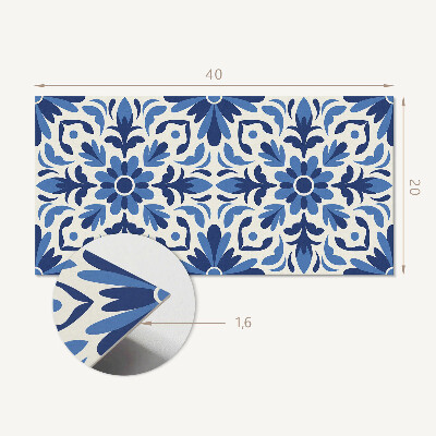 Vinyl wandpaneel Bloemenpatroon met bladeren