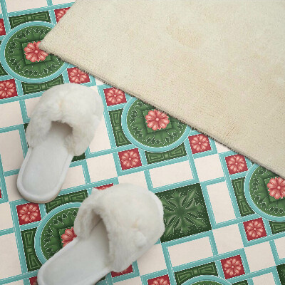 Vinyl wandbekleding Bloemenpatroon in een ruit