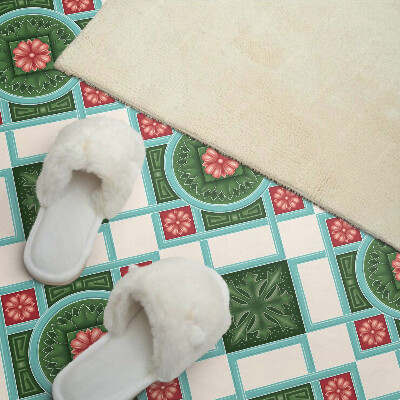 Vinyl wandbekleding Bloemenpatroon in een ruit