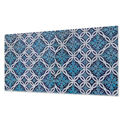 Vinyl wandpaneel Geometrisch patroon met een bloemenmotief