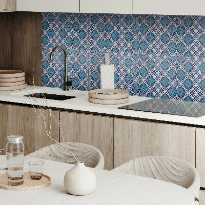 Vinyl wandpaneel Geometrisch patroon met een bloemenmotief