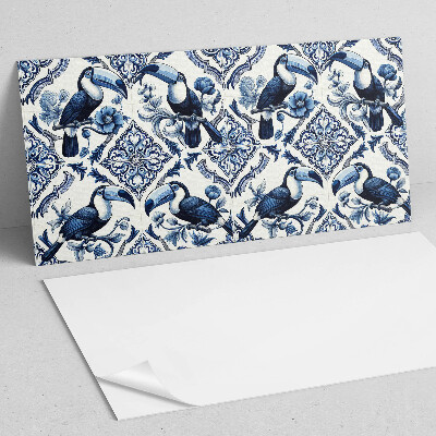 Vinyl wandpaneel Toekan op decoratieve tegels