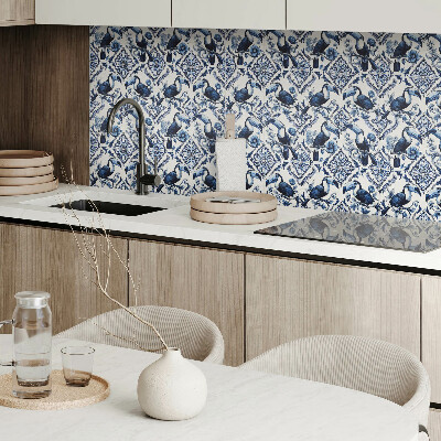 Vinyl wandpaneel Toekan op decoratieve tegels