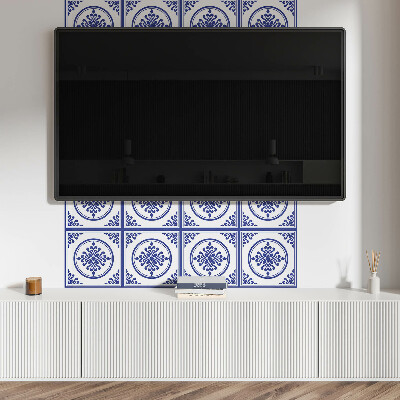 Vinyl wandbekleding Patroon met cirkels en bloemen