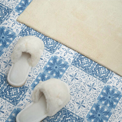 Vinyl wandpaneel Bloemenpatroon in tegels