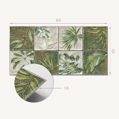 Pvc wandpaneel Bladeren in een mozaïek van de natuur