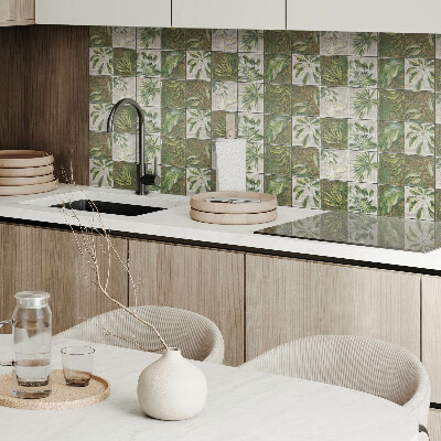 Pvc wandpaneel Bladeren in een mozaïek van de natuur