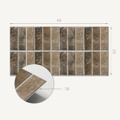 Vinyl wandbekleding Verticale tegelribben