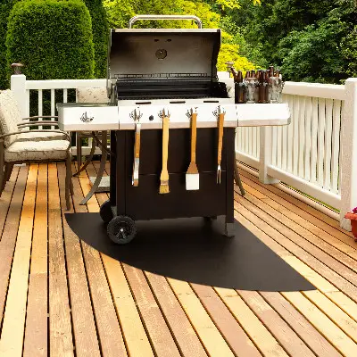 Barbecue onderlegger terras Kwartcirkel 100x100 cm