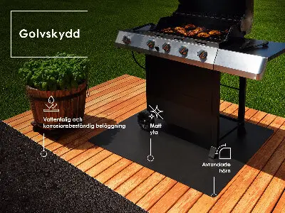 Barbecue onderlegger terras Kwartcirkel 100x100 cm
