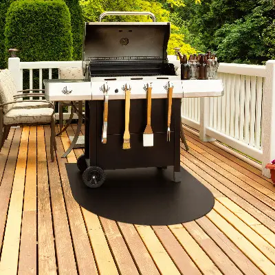 Barbecue onderlegger terras Halfovale 80x90 cm