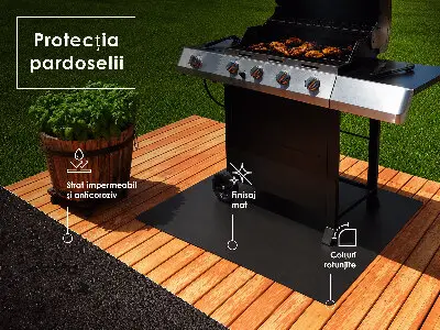 Barbecue onderlegger terras Halfovale 80x90 cm