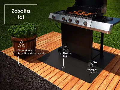 Barbecue onderlegger terras Halfovale 80x90 cm