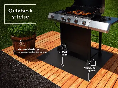 Barbecue onderlegger terras Halfovale 80x90 cm