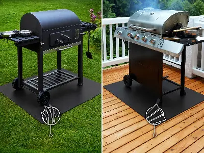 Barbecue onderlegger terras Halfovale 80x90 cm
