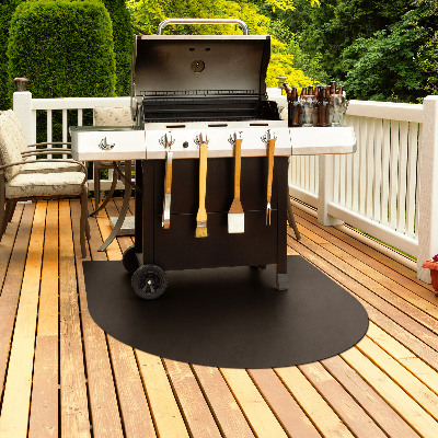 Brandwerende barbecue mat halve ovaal 100x100 cm