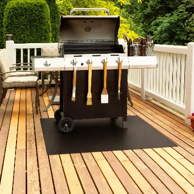 Stalen barbecue onderlegger In de vorm van een rechthoek 100x70 cm