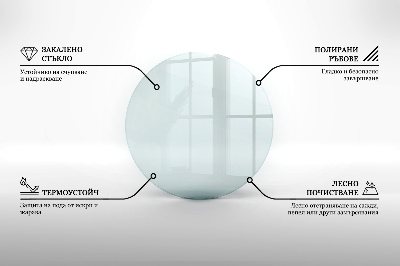 Vloerplaat openhaard transparante okrągłe