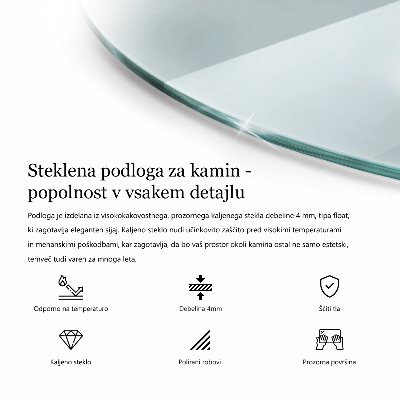 Vloerplaat openhaard transparante okrągłe