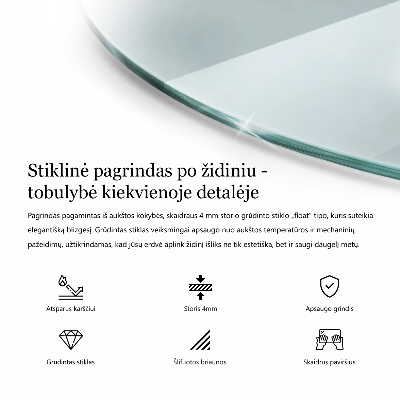 Vloerplaat openhaard transparante okrągłe