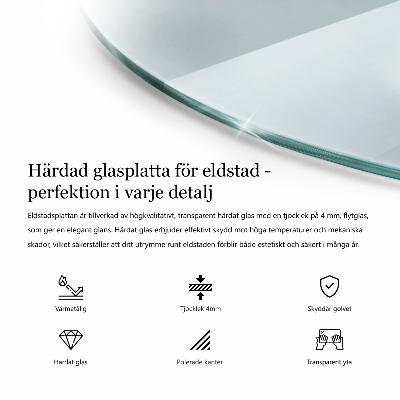 Vloerplaat openhaard transparante okrągłe