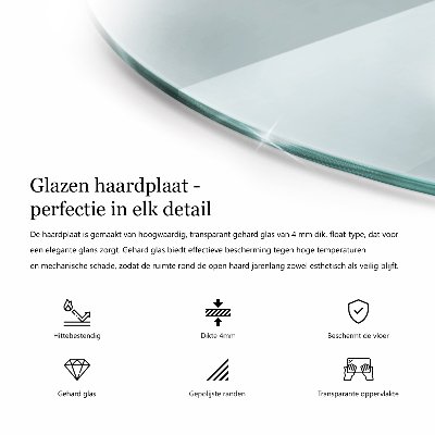 Vloerplaat openhaard transparante okrągłe