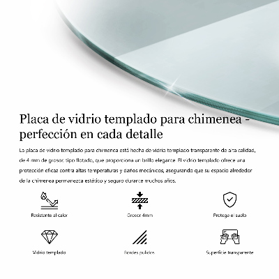 Vloerplaat openhaard transparante okrągłe