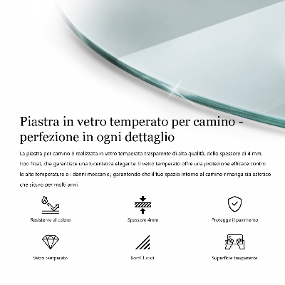 Vloerplaat openhaard transparante okrągłe