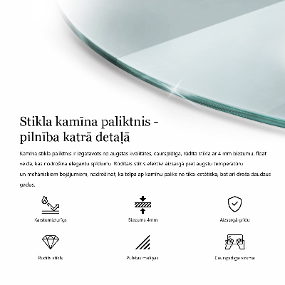 Vloerplaat openhaard transparante okrągłe