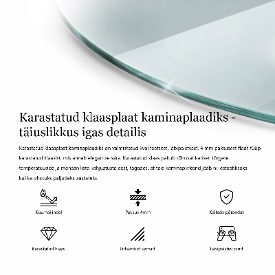 Vloerplaat openhaard transparante okrągłe