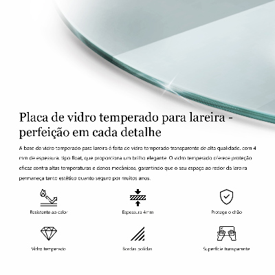 Vloerplaat openhaard transparante okrągłe