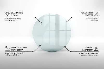 Vloerplaat openhaard transparante okrągłe