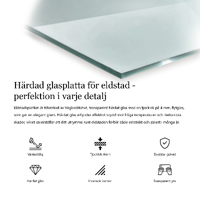 Vloerplaat voor kachel transparante prostokątna