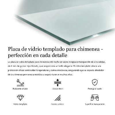 Vloerplaat voor kachel transparante prostokątna